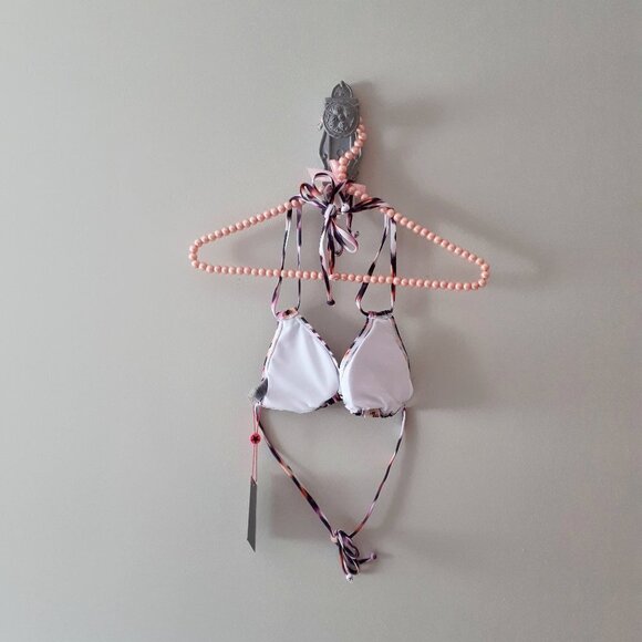 NWT South Beach leopard print triangle bikini top & low rise bottom set, 6 - Picture 10 of 12